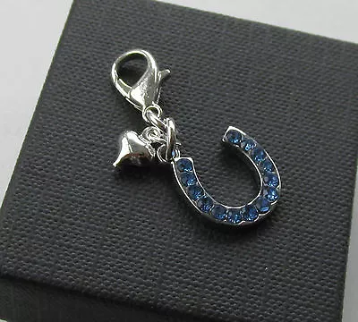 £4.95 • Buy Wedding Gift For The Bride Something Blue Lucky Crystal Mini Horseshoe Charm