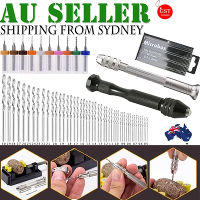 $9.89 • Buy UP 59x Mini Hhand Drill Vise Hand Bits Twist Woodworking Set Precision Pin Tools
