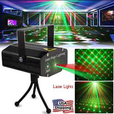 Mini Laser Projector Stage Lights LED R/G Disco Lighting Xmas Party KTV DJ Light • $14.98