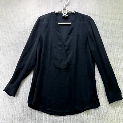 $17.95 • Buy WItchery Womens Blouse Top Size 12 Black Wrap V-neck Ruffle Sheer Long Sleeve