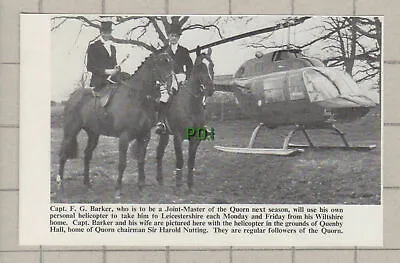 (C353) Capt F G Barker Quorn Hunt Quenby Hall  Harold Nutting    -  1972 Clip • £6.95