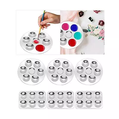 6Pcs Paint Palette Aluminum Gouache Paint Trays Watercolor Palette Artists • £9.89