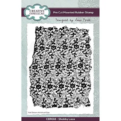 Shabby Lace - Sam Poole A6 Pre Cut Mounted Rubber Stamp CER018 • £6.99
