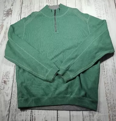 Tommy Bahama Reversible Sweater Pull Over Men's Size L Mock Neck Zip • $16.24