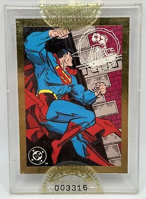 Superman 1993 Skybox Man Of Steel Wizard Comics Gold Border Promo Uncirculated • $14.99