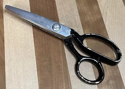 Vintage Japanese Pinking Shears Scissors Black Handle Forged In Japan 7” • $12.95