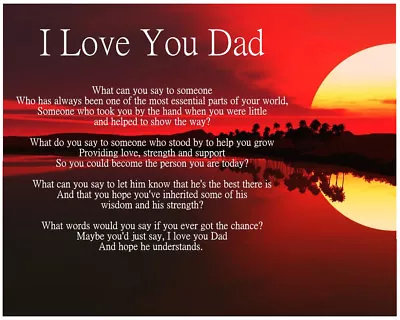 Personalised I Love You Dad Poem Birthday Fathers Day Christmas Gift Present • £3.99