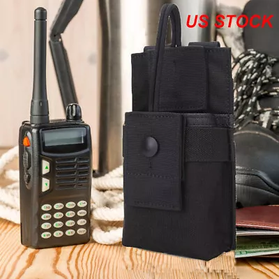 US Tactical Radio Pouch Walkie Holster Talkie Holder Waist Belt Bag Molle Pouch • $7.99