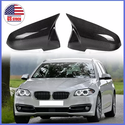Real Carbon Fiber M5 Style Side Mirror Covers Cap Fits BMW F10 F1 F01 LCI 14~18 • $151.10