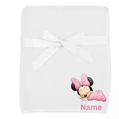 Cute Handmade Personalized Minnie Mouse #4  Inspired Soft Fleece Baby Blanket • $15.99