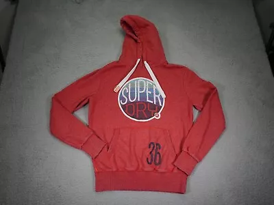 Superdry Hoodie Mens Large Red Long Sleeve Pullover Drawstring • $19.99