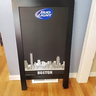 Budweiser Bud Light Bar Sign A-Frame Two-Sided Chalkboard Easel Boston USA • $59.94