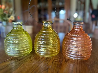 Vintage Glass Fly/Bee/Wasp Insect Trap Catcher 7   Set Of 3 • $53.99