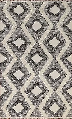 Geometric Kilim Moroccan Area Rug 5x8 Flatweave Carpet • $89.03