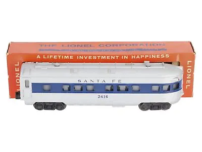 $36.33 • Buy Lionel 2416 Vintage O Santa Fe Illuminated Blue Stripe Observation Car/Box