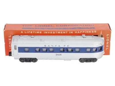$36.33 • Buy Lionel 2416 Vintage O Santa Fe Illuminated Blue Stripe Observation Car/Box