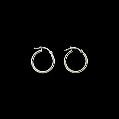 Mens Womens Real 10K Solid Yellow Gold Round Plain Tube Hoop Earrings • $69.99