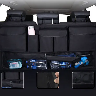 Car Cargo Net Pocket Organizer Hanging Seat Back Storage Bags Auto Accessories • $27.73