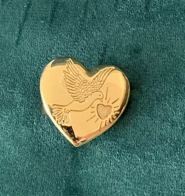 The Variety Club Gold Coloured Dove Heart Pin Badge 1997 • £0.99