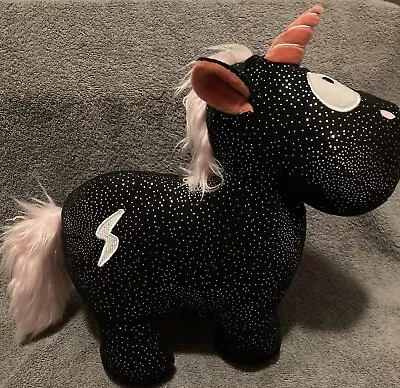 Theodor And Friends Nici Carbon Flash Plush Unicorn Stuffed Animal Black & Pink • $11.90