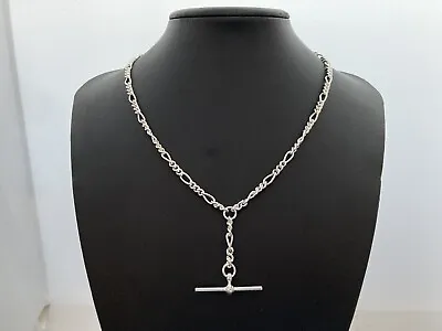 £55 • Buy Sterling Silver Watch Chain Necklace, T Bar And Dog Clasps 18.0 Inch. Excellent