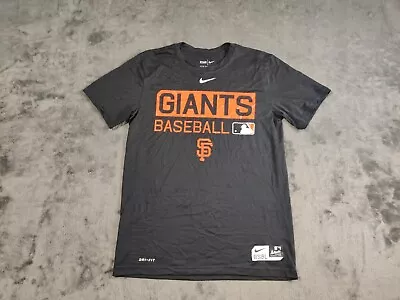 San Francisco Giants Shirt Adult Mens Small Black Orange Athletic Cut Nike • $3.99