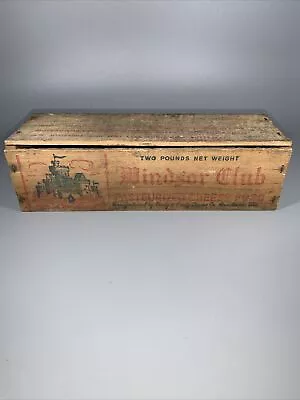 Vintage Windsor Club 2 Lb. Wooden Cheese Spread Box Yellow American Wisconsin • $8.78