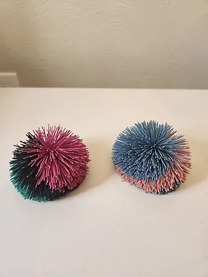 KOOSH Ball Yellow Red Blue Basic Fun Rubber Latex Vintage Lot Of 2 Original • $40