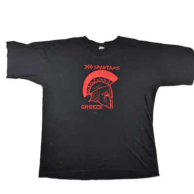 Greece 300 Spartans T Shirt Size M Black Cotton Short Sleeve Oversized • £9.99