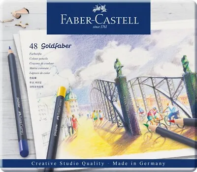 Faber-Castell Goldfaber Colour Pencil Tin Of 48 • $45