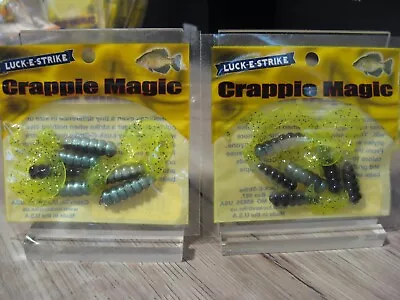 2 Packs Luck-E-Strike 2  Crappie Magic Grubs Soft Fishing Swim Baits Chart Shad • $6.26