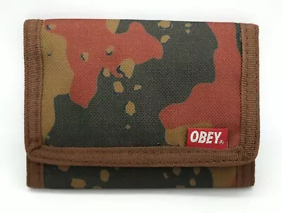 OBEY QUALITY DISSENT (WOODLAND CAMO) CANVAS TRI-FOLD WALLET BRAND NEW W/TAG!! • $14.99