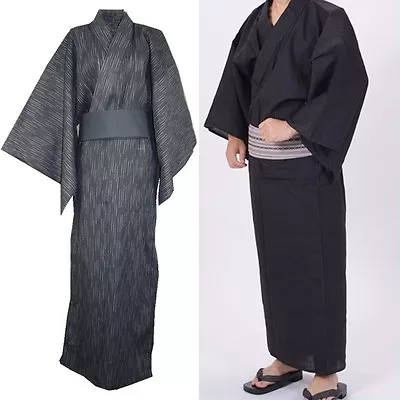 Men Japanese Kimono Yukata Bathrobe Pajamas Cotton Robe Clothing Long Summer New • $35.99