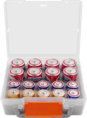 Battery Organizer Storage Box Garage Case Caddy Holder For 8* D 10* C Cell ... • $20.99