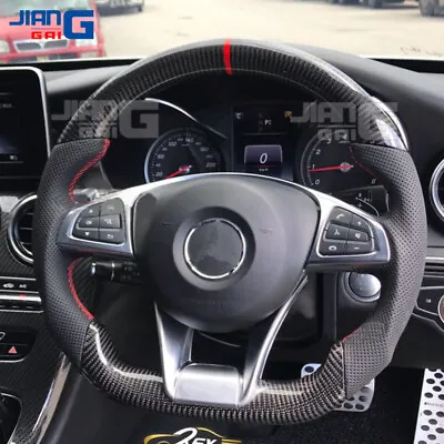 Carbon Fiber Perforated Steering Wheel For Mercedes-Benz W205 AMG GLS CLA GLE • $499