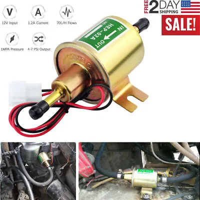 $7.25 • Buy 12V Electric Fuel Pump HEP-02A Universal Inline Low Pressure Gas Diesel