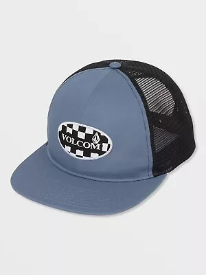 Volcom Woodtick Trucker Hat Periwinkle Blue Black Mesh W/Stone Snapback Cap NWT • $16