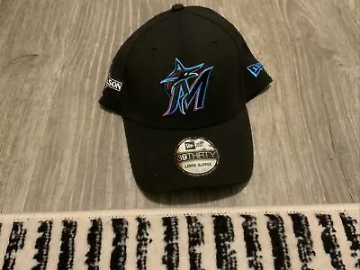 Miami Marlins New Era 39THIRTY MLB Hat Black 2023 Postseason Men’s Size: L/XL • $20.80