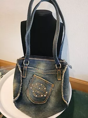 Small Harley Davidson Motor Cycles Denim Jean Handbag • $12.99