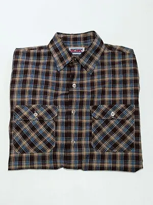 Vintage Big Mac Mens M Long Sleeve Button Up Work Wear Shirt Brown Plaid • $20