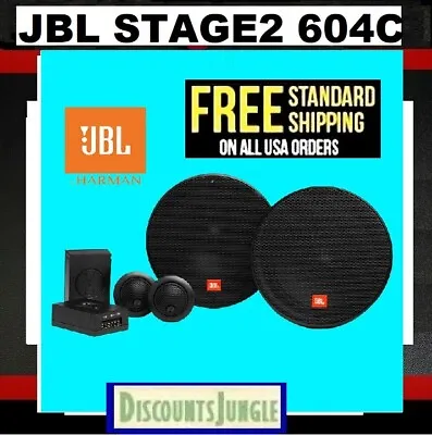 JBL STAGE 2 604C 6.5  Component Speakers 6-1/2  W/ Grilles Tweeters Crossovers • $79.95