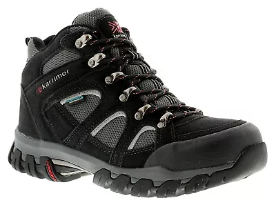 Karrimor Mens Walking Boots Bodmin 4 Mid Weathertite Lace Up Black UK Size • £53