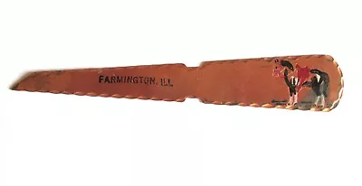 Vintage Farmington Illinois ILL Copper Letter Opener 6 1/2 Inches Long • $5