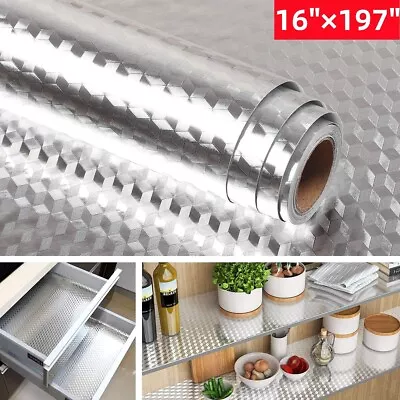 16 ×197  Kitchen Wall Sticker Self Adhesive Waterproof Oil-proof Aluminum Foil • $9.99