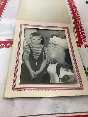 Boy With Santa Claus Vintage Christmas Studio Sears Photo • $19