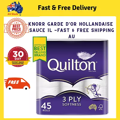 Quilton 3 Ply Toilet Tissue (180 Sheets Per Roll 11x10cm) Pack Of 45 (9 Pack X • $32.99