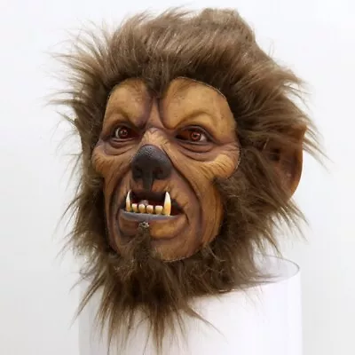 Horror Scary Beast Werewolf Mask Demon Halloween Moonnight Wolf Cosplay Costumes • $18.99