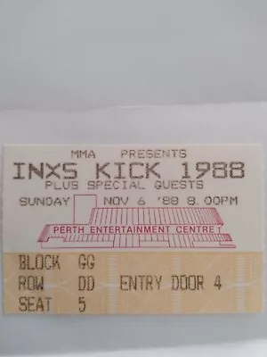 INXS Concert Ticket Stub Kick Tour 1988 • $50