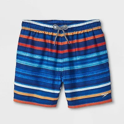 Speedo Men's 5.5  Volley Peacoat Cliff Stripe Swim Trunk • $7.99