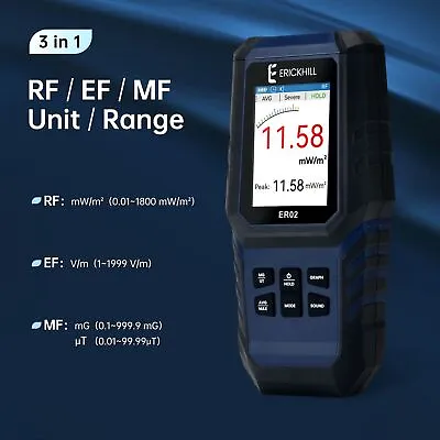 3 In 1 Digital EMF Meter EF RF MF Electromagnetic Field Radiation Detector • $76.99